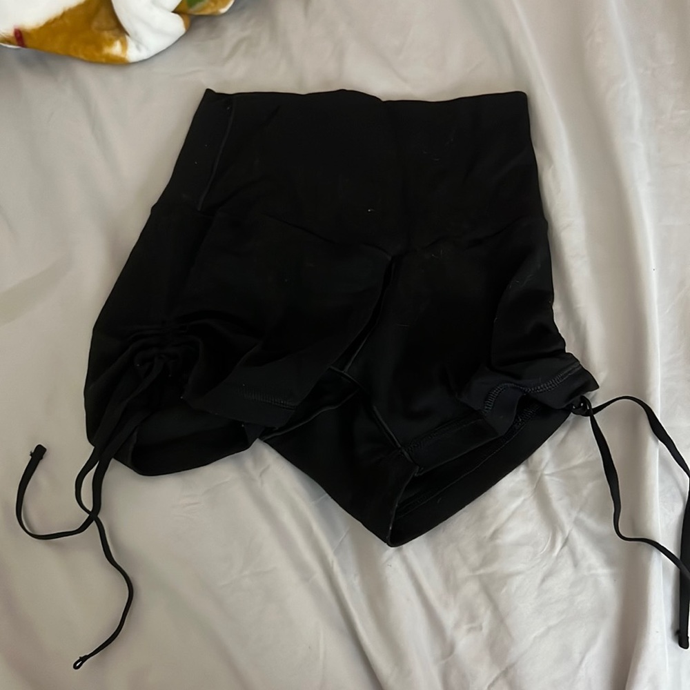 Black side ties shorts